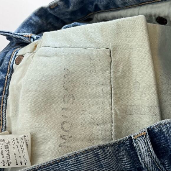 MOUSSY VINTAGE Lewton Rigid Denim button fly distressed tapered jeans size 25 - Picture 8 of 9